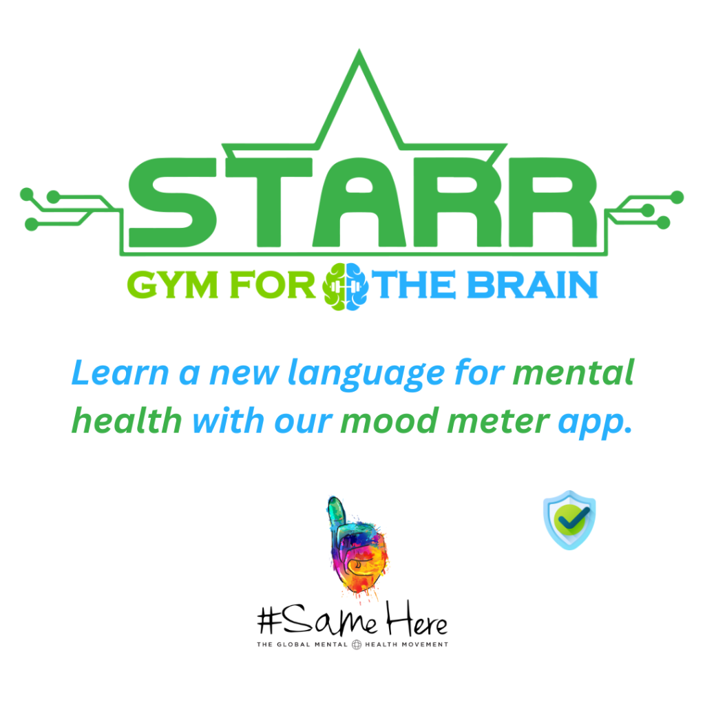 Green letters spelling out logo STARR Gym for the Brain.
